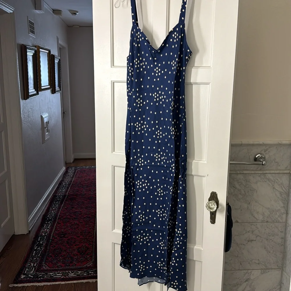 J.Crew Tall Gwyneth V neck cupro blend slip dress in tiny bloom BU120